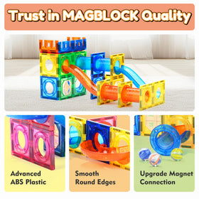 MAGBLOCK round-edge magnets ensure safe, kid-friendly assembly during play