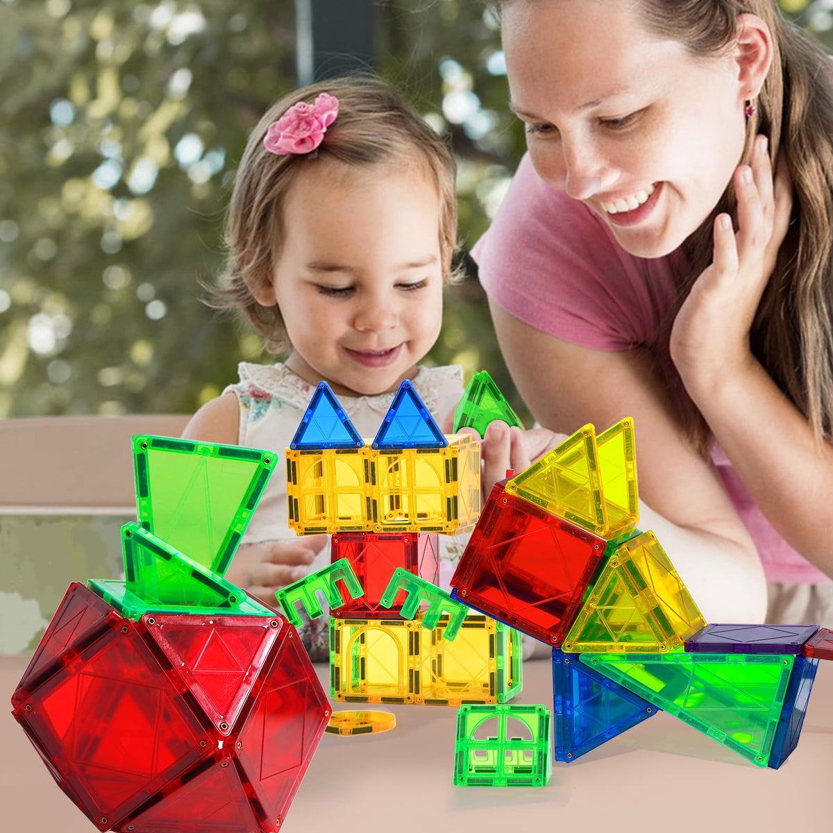 MAGBLOCK magnetic tiles equilateral triangle piece boosts geometric play and shape recognition.