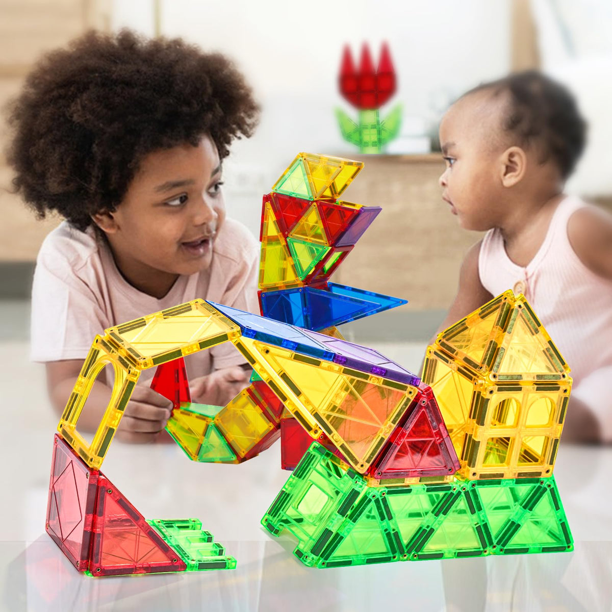 MAGBLOCK magnets and ABS plastic offer sturdy, long-lasting construction play.