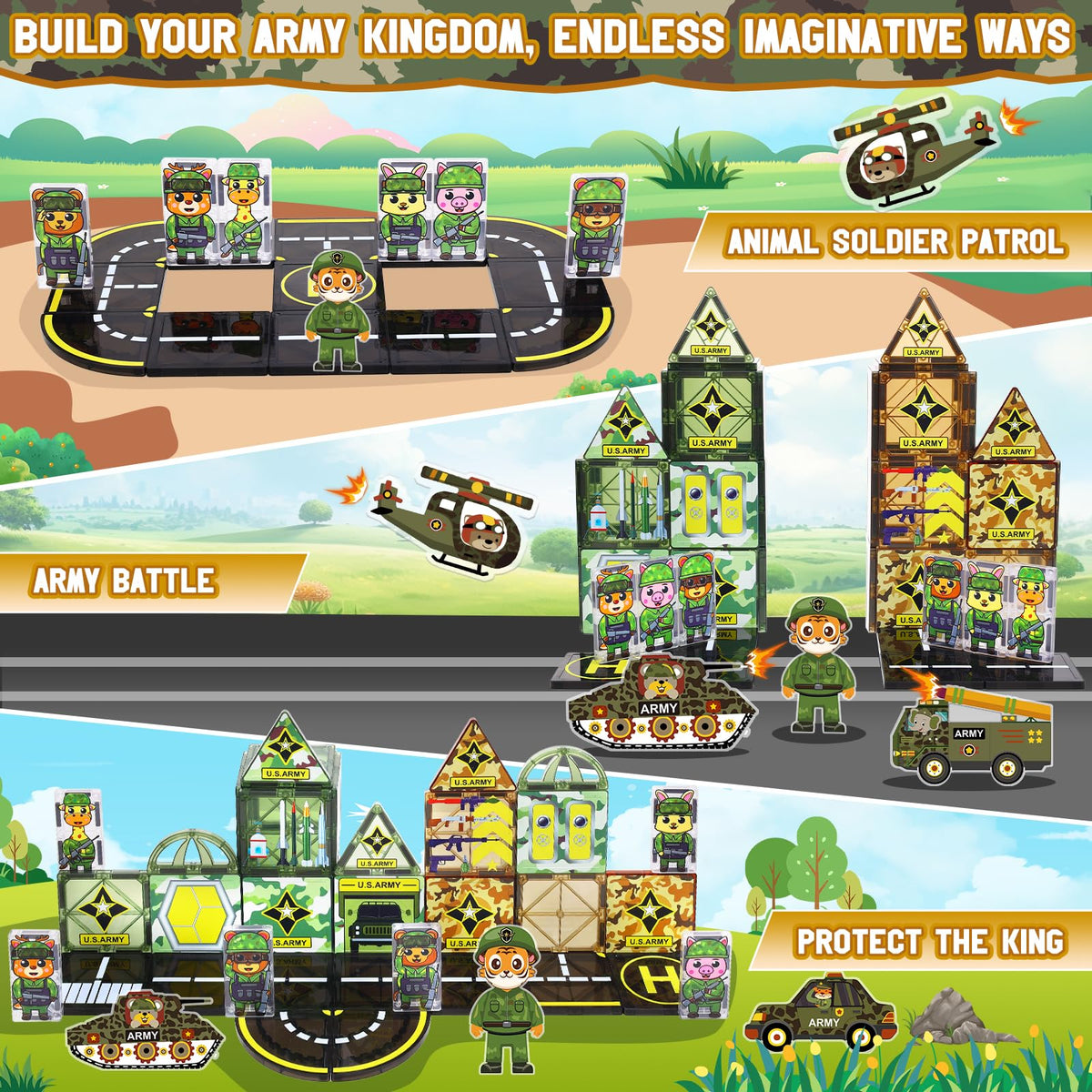Magbubp armed animal soldier tile strengthens storytelling and teamwork