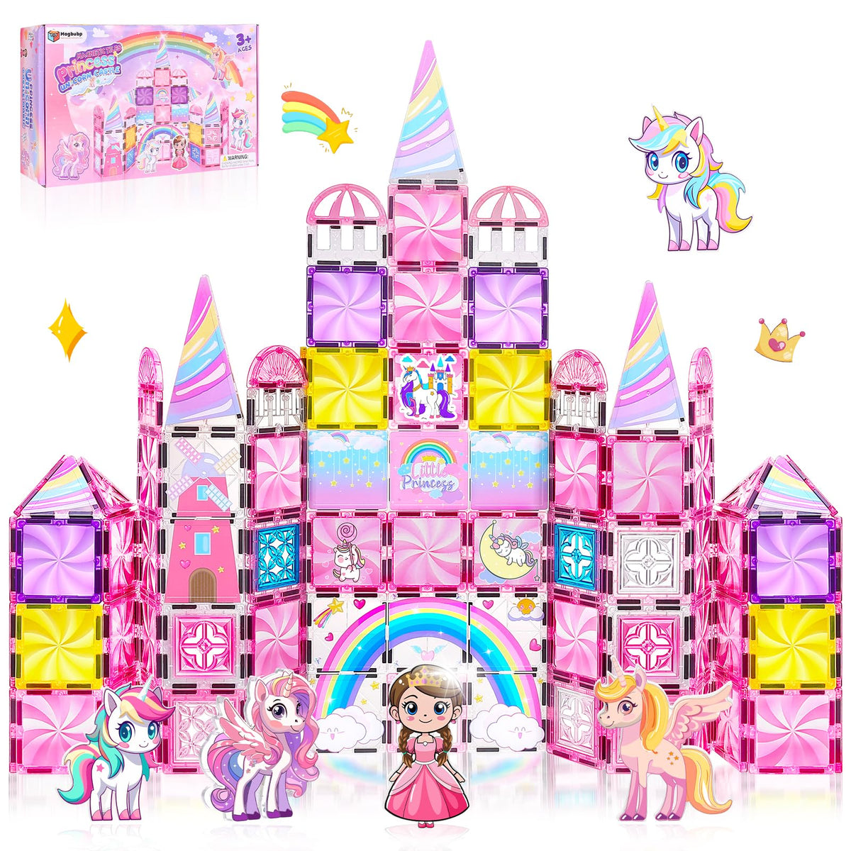 Magbubp Diamond Tiles unicorn castle sparkling surface for imaginative play.