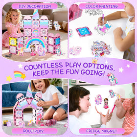 Magnetic coloring kits encourage art doodling and fine motor practice.