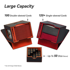 Mage Tech 100 doublesleeve capacity fits a full MTG Commander deck securely.