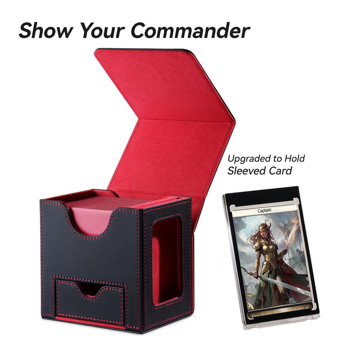 Mage Tech deck box holds up to 100 double-sleeved cards for full Commander decks