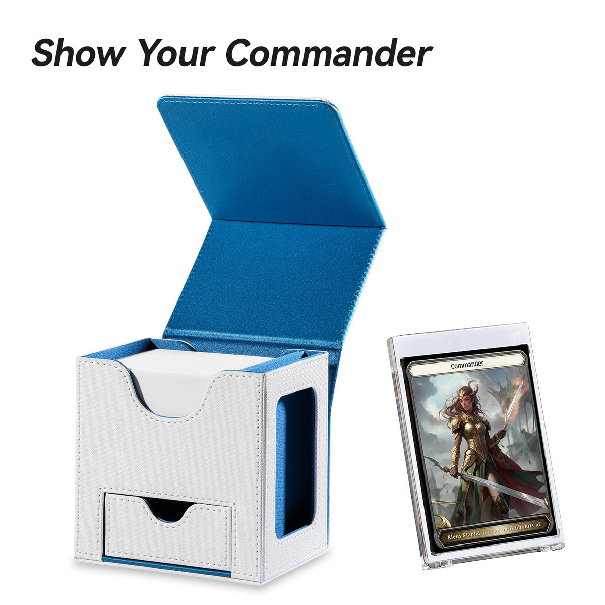 Mage Tech 35pt holder keeps the Commander card protected and organized.