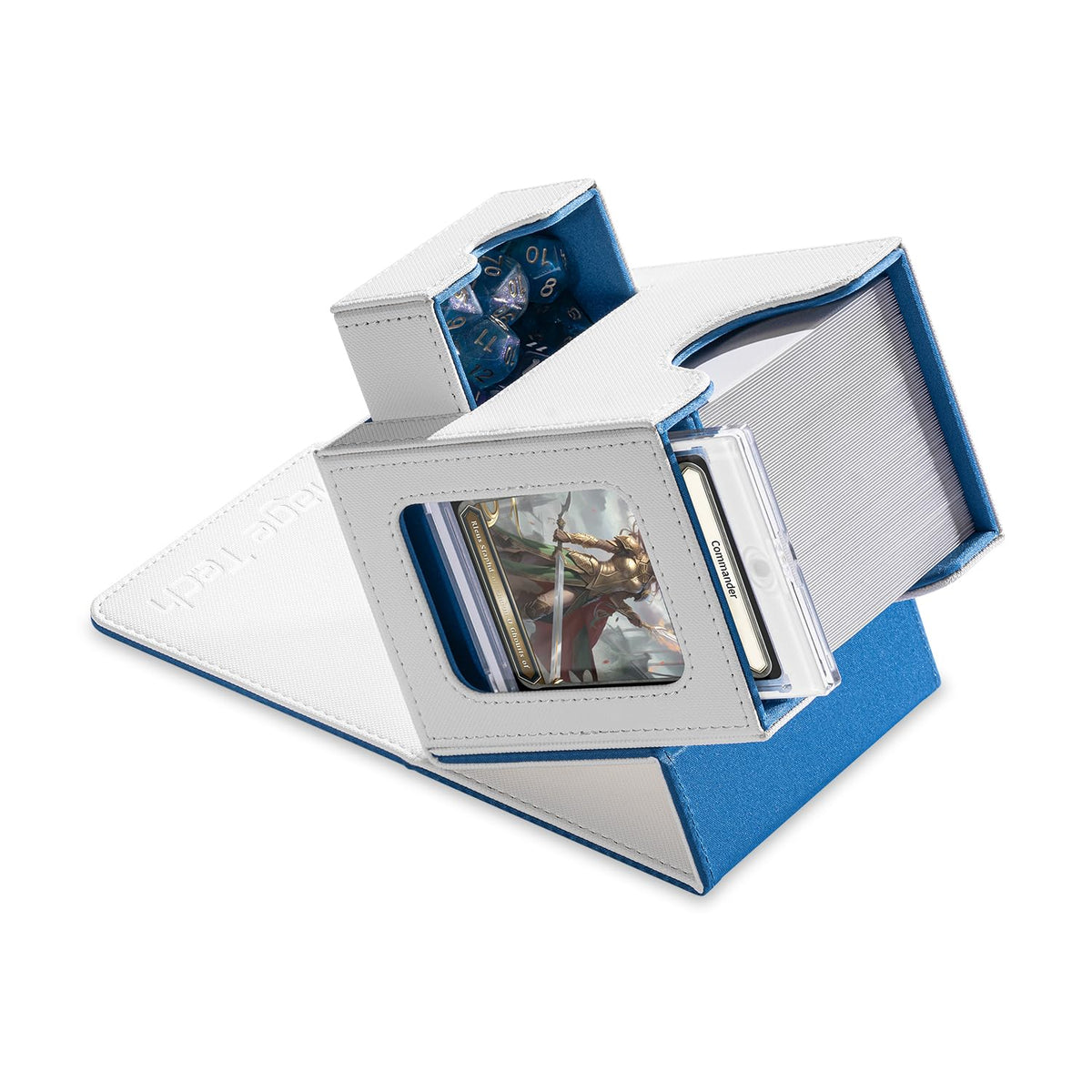 Mage Tech Card Deck Box with commander slot for display and quick access.