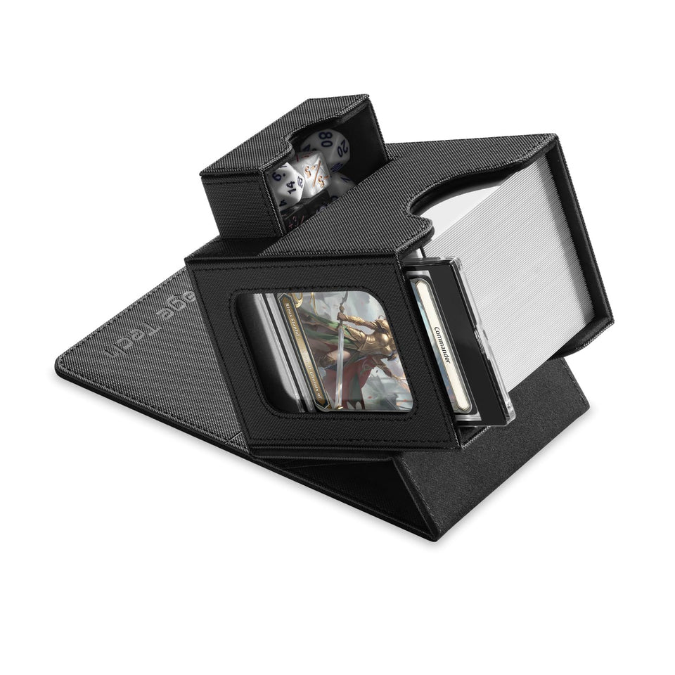 Mage Tech Card Deck Box commander slot display for quick commander view during games.