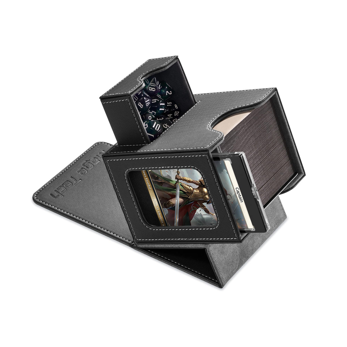 Mage Tech card deck box with commander slot showcases your commander safely during play.
