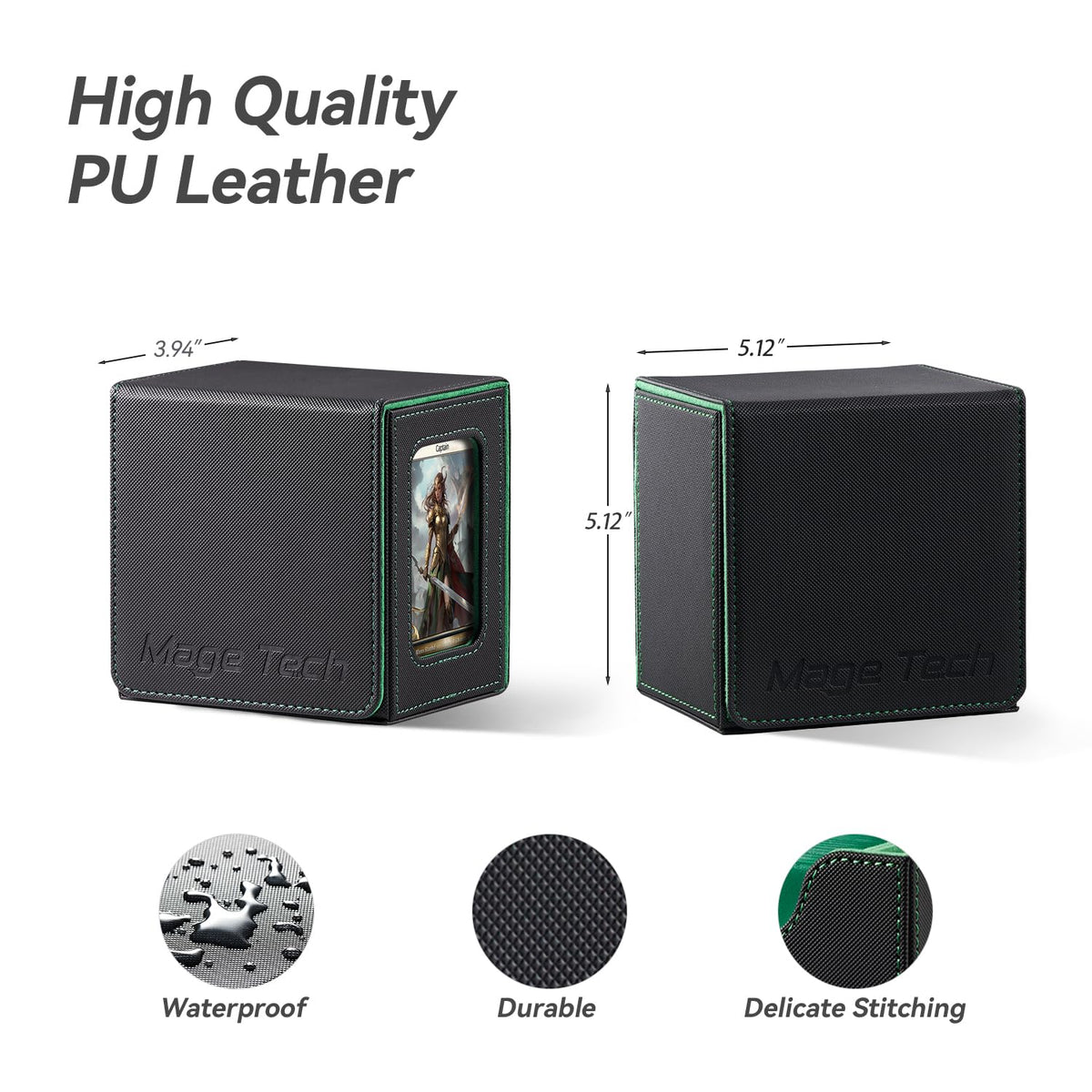 Mage Tech Card Deck Box with Magnetic Closure for secure travel.