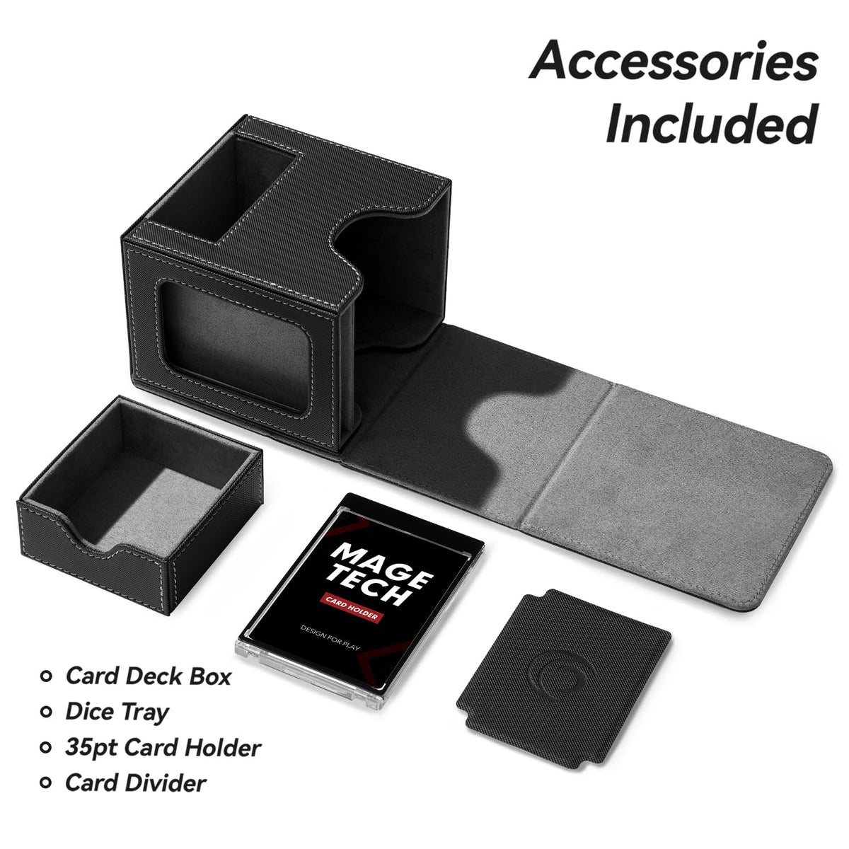 Mage Tech wide mouth design offers fast, risk-free card retrieval.