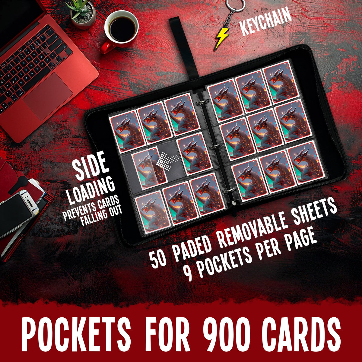 Magiar 900-card capacity helps keep your collection neatly arranged