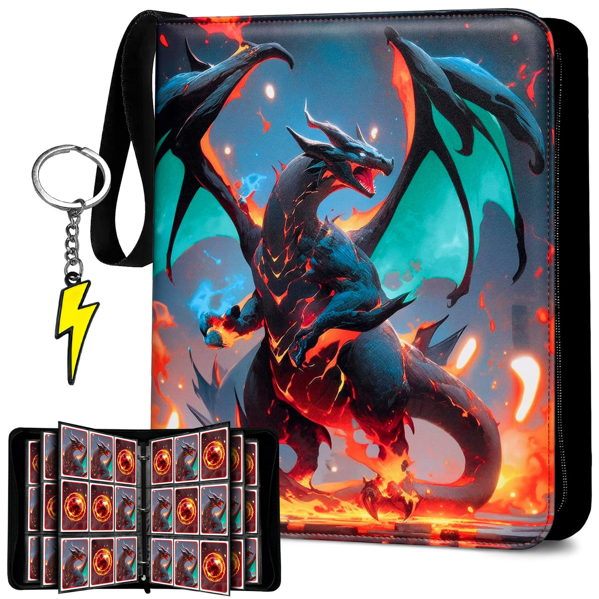 Magiar Trading Card Binder front pocket display shows a card with protection and style