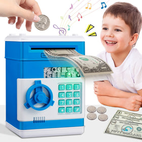 MAGIBX piggy bank front view shows secure password access for kids