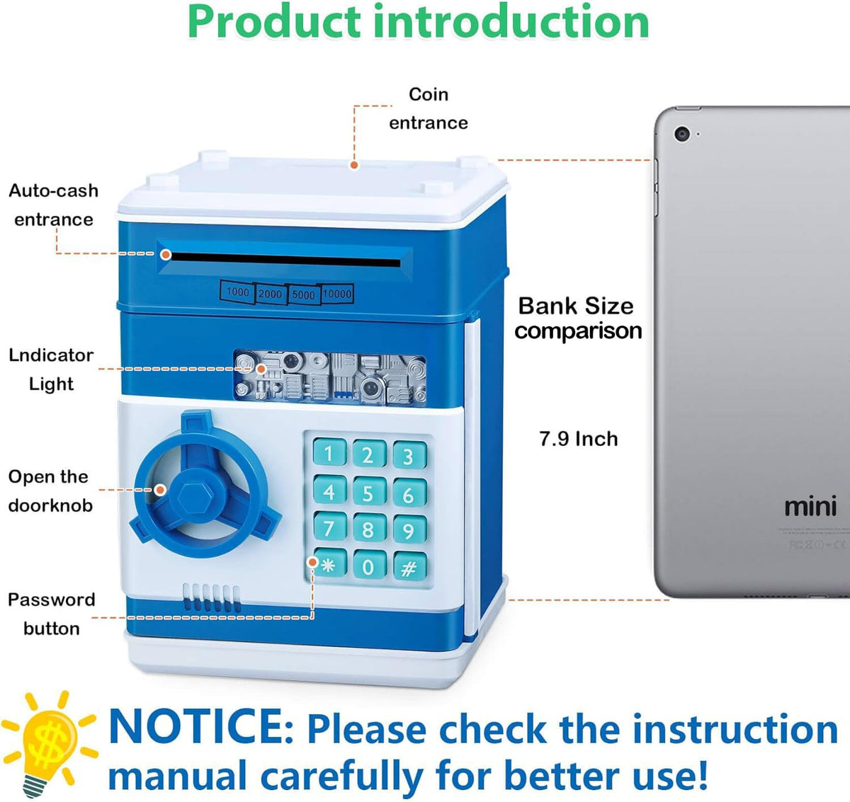 MAGIBX piggy bank door opening mechanism demonstrates easy access after password