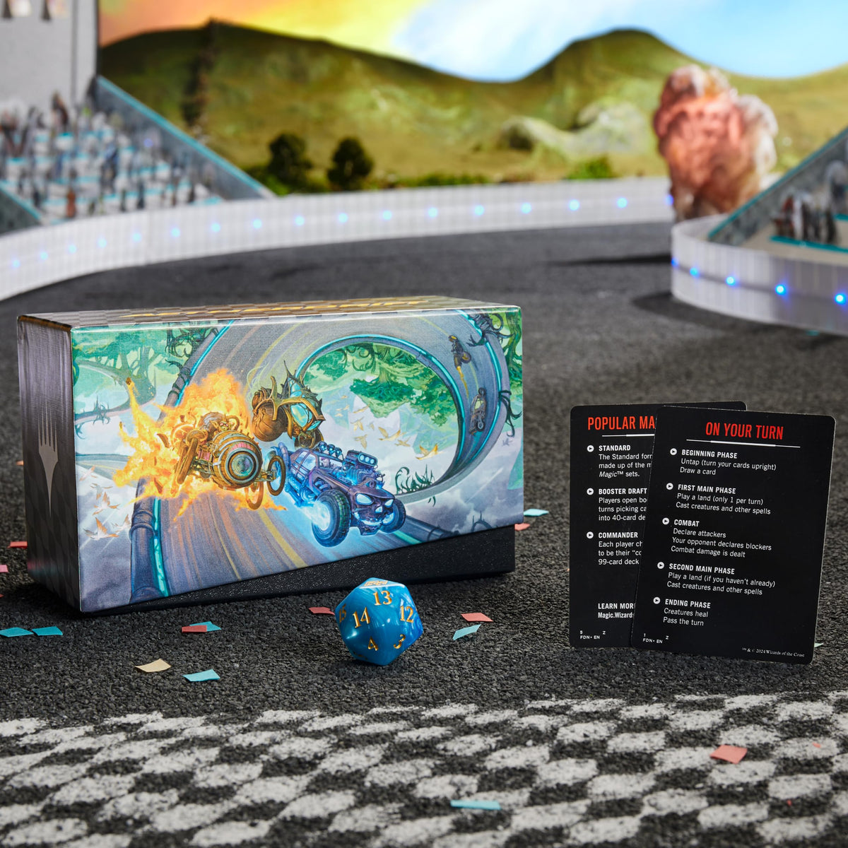 Magic: The Gathering Aetherdrift Bundle accessories die add precise life tracking.