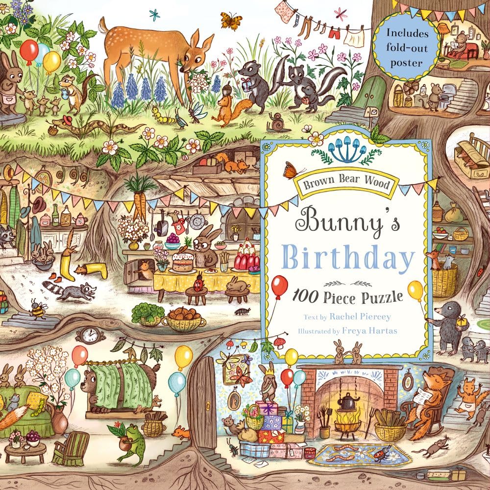 Magic Cat Bunny's Birthday Puzzle cover shows a magical woodland scene for family fun.