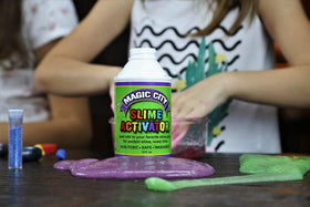 Made in USA Magic City Slime Activator label on the bottle.