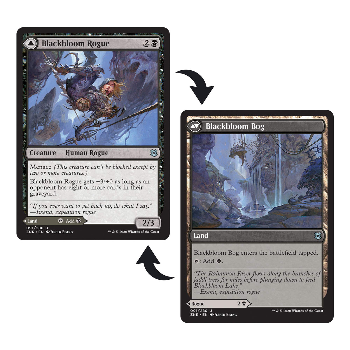 Magic: The Gathering Dimir Rogues component list shows deck and sideboard contents