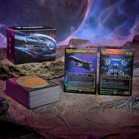 Magic Edge of Eternities foil borderless commanders shine in high-detail card art.
