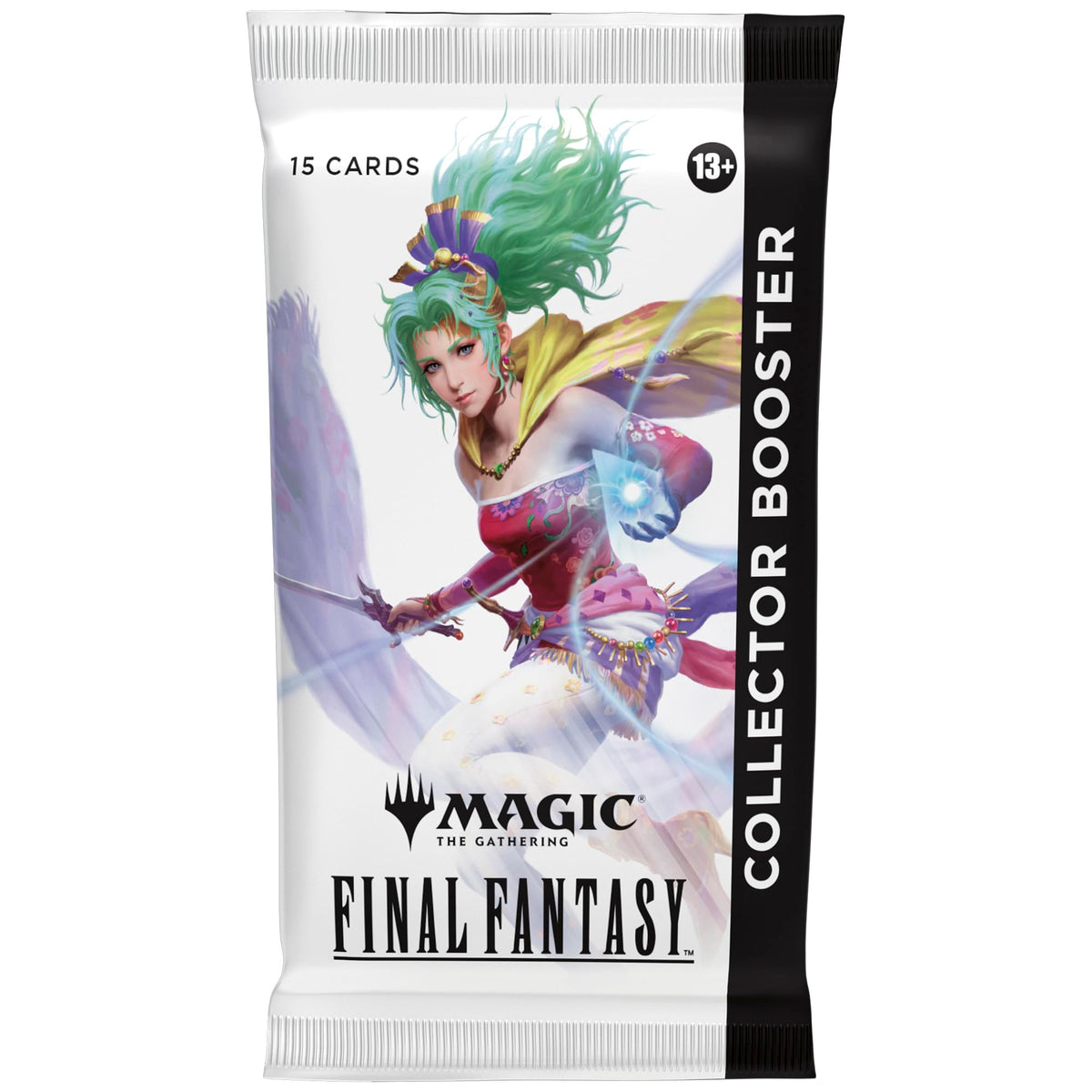 Magic: The Gathering Final Fantasy Collector Booster pack front view, premium cards for collection and display