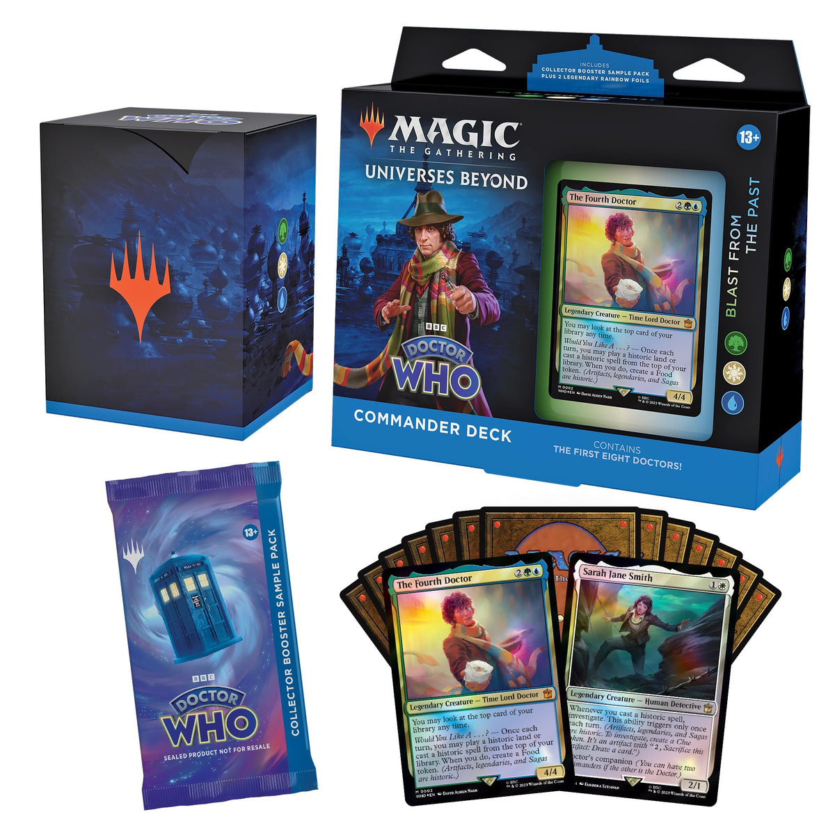 Magic The Gathering Doctor Who Blast from the Past deck front view, ready for epic multiplayer matches