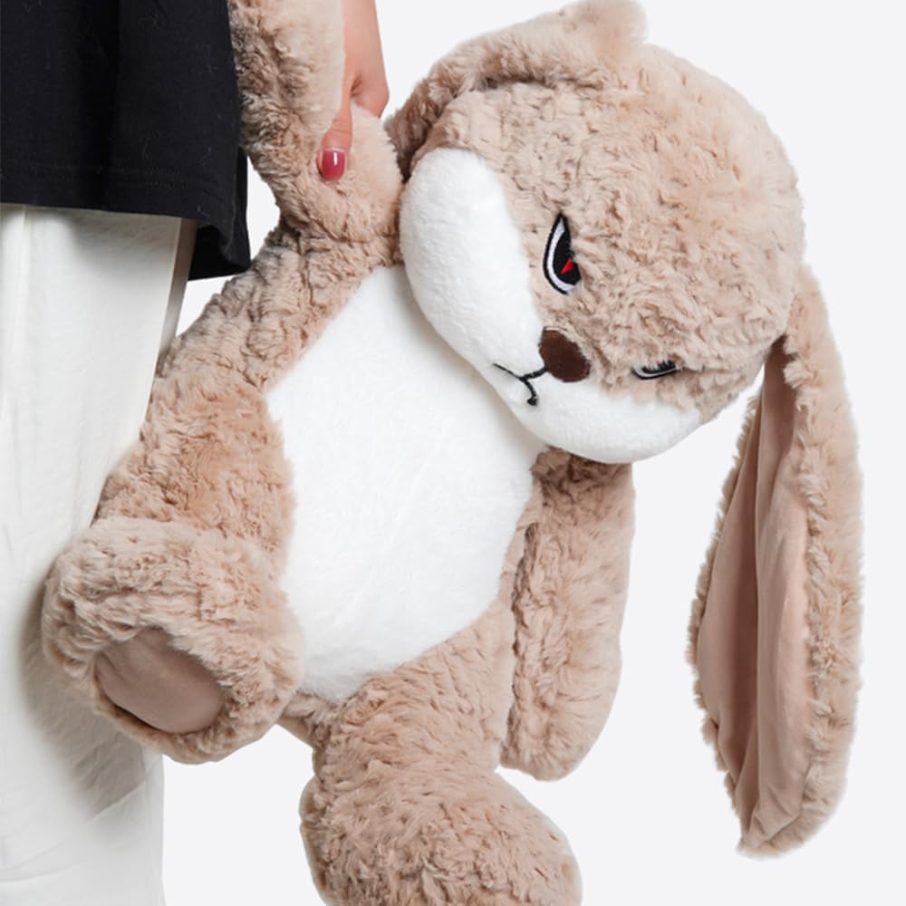 Magic Lion bunny plush sturdy stitches highlighting durable construction for playtime.