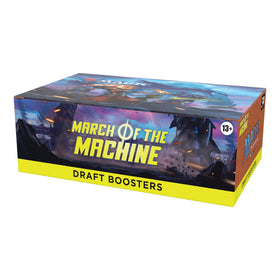 Magic The Gathering March of the Machine draft boosters lined up for quick drafting sessions