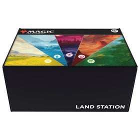 Magic MTG 2025 Land Station box with 400 basic lands ready for storage.