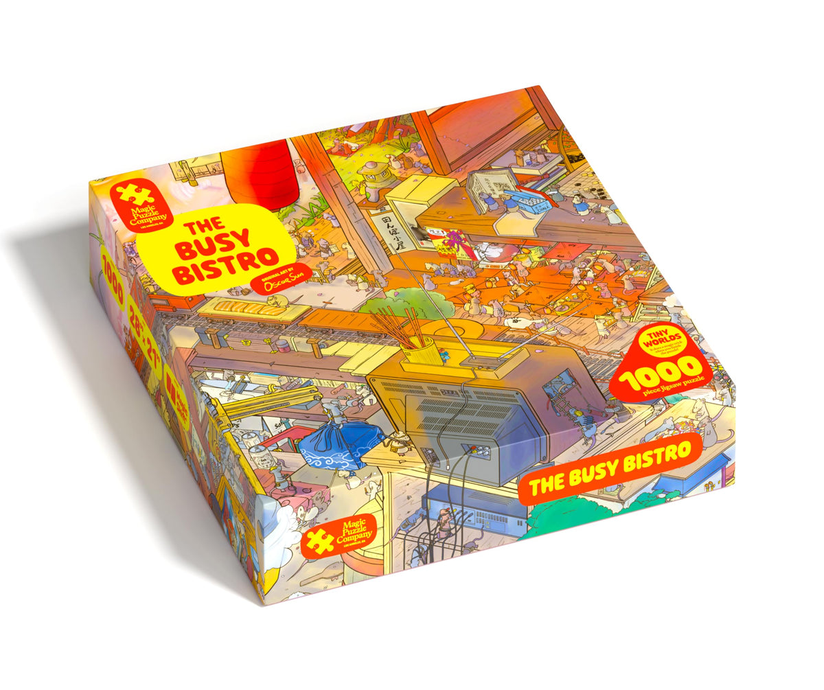 Magic Puzzle The Busy Bistro cover art inviting immersive solving and quality cardboard