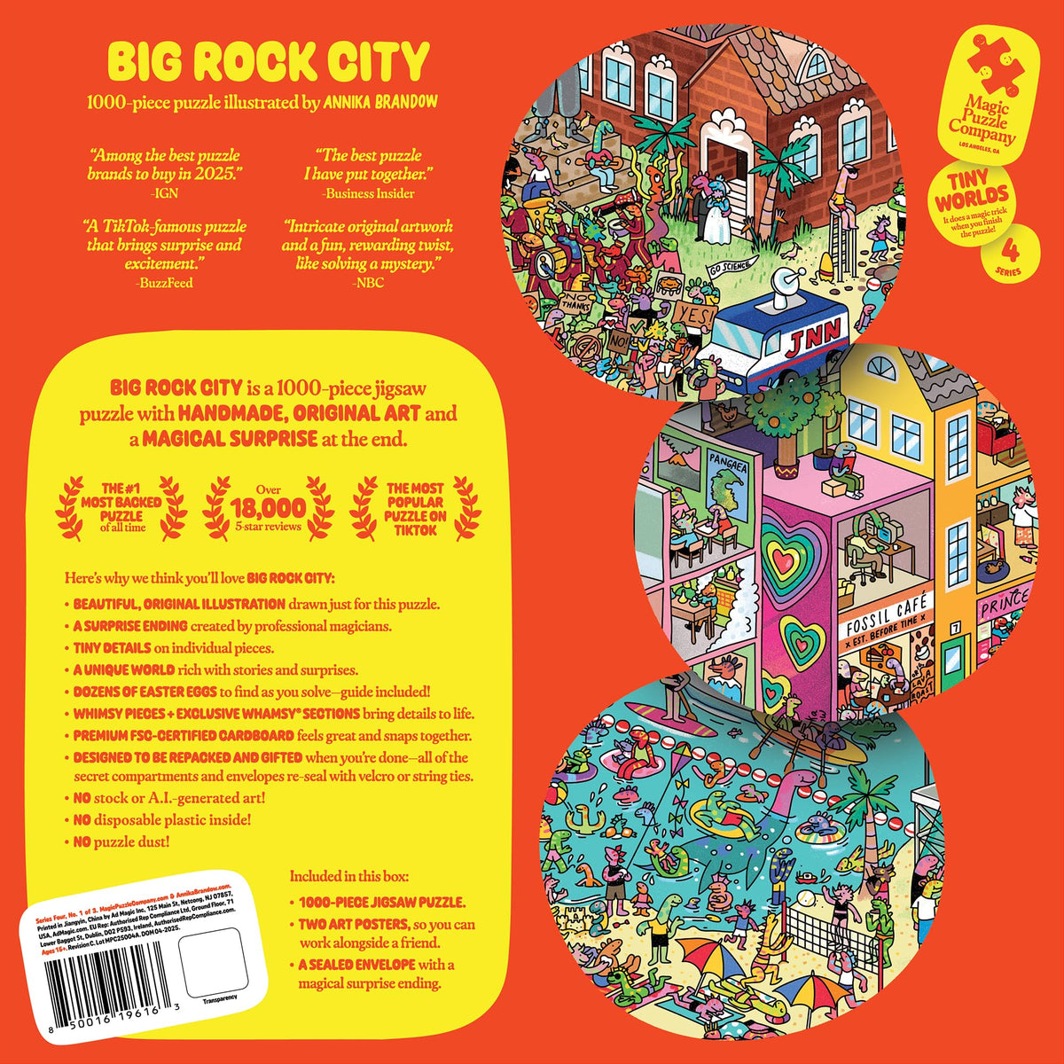Magic Puzzle Company Big Rock City detailed artwork closeup highlights intricate textures