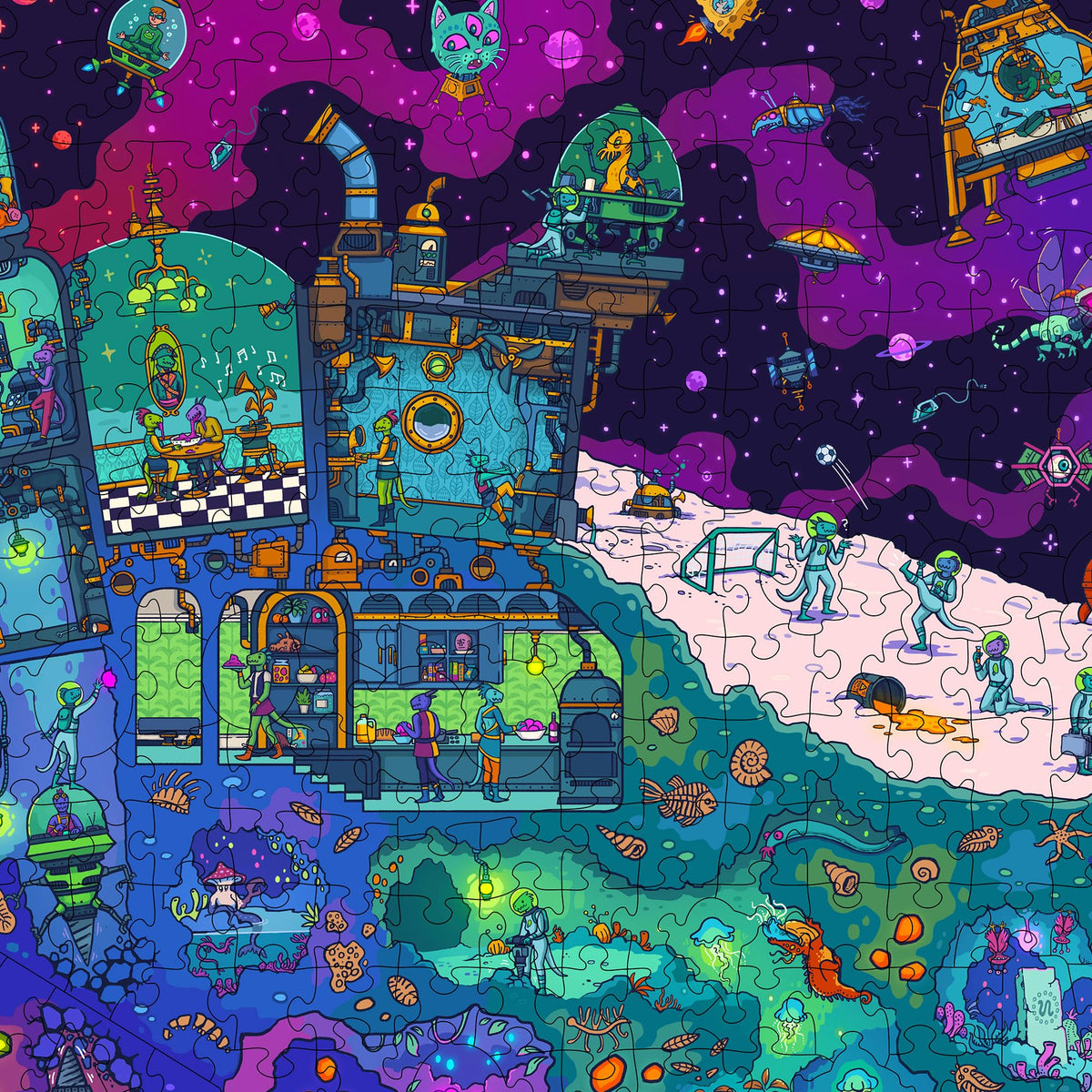 Magic Puzzle Company The Coveted Comet detailed artwork with tiny easter eggs.