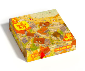 Magic Puzzle Company Sunny City cover image showing vibrant artwork for family puzzle night