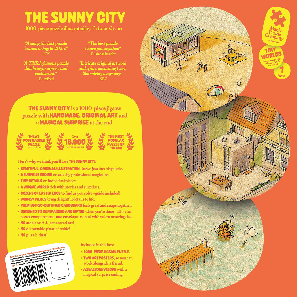 Magic Puzzle Company Sunny City finished puzzle 28x21 inches ready to frame or display