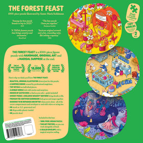 Close-up of The Forest Feast puzzle pieces showing intricate design for immersive solving.