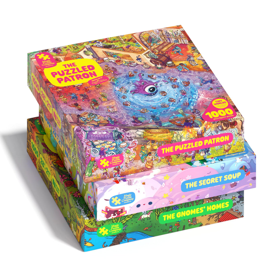 Magic Puzzle Company Secret Soup close-up detail for immersive solving and vibrant colors.