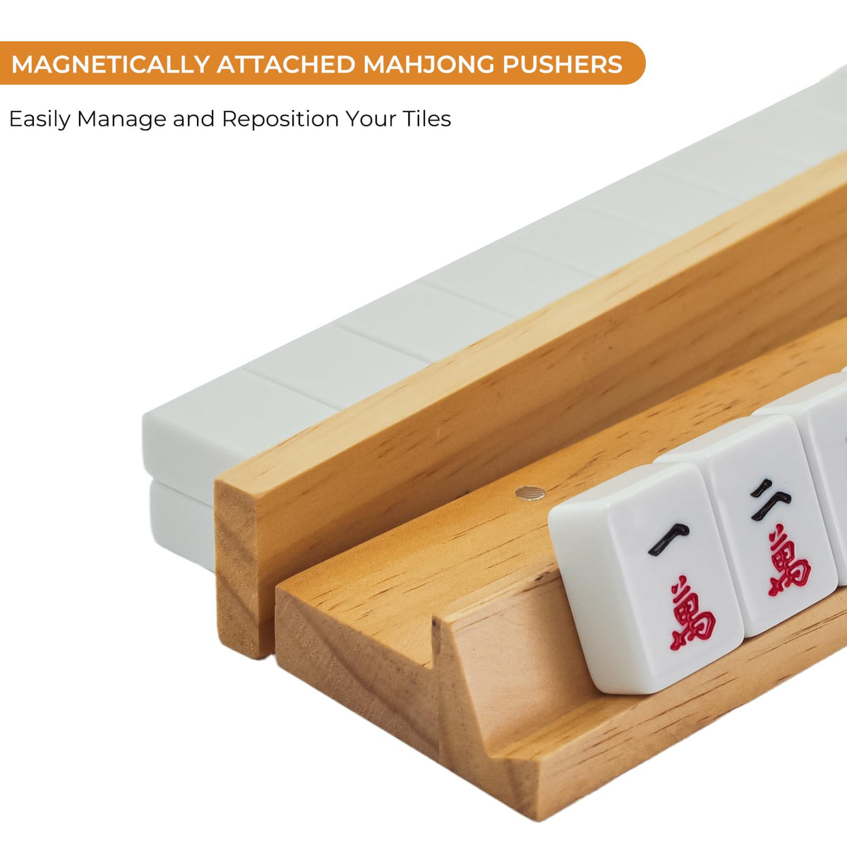 Ergonomic pusher handle designed for comfortable tile movement.