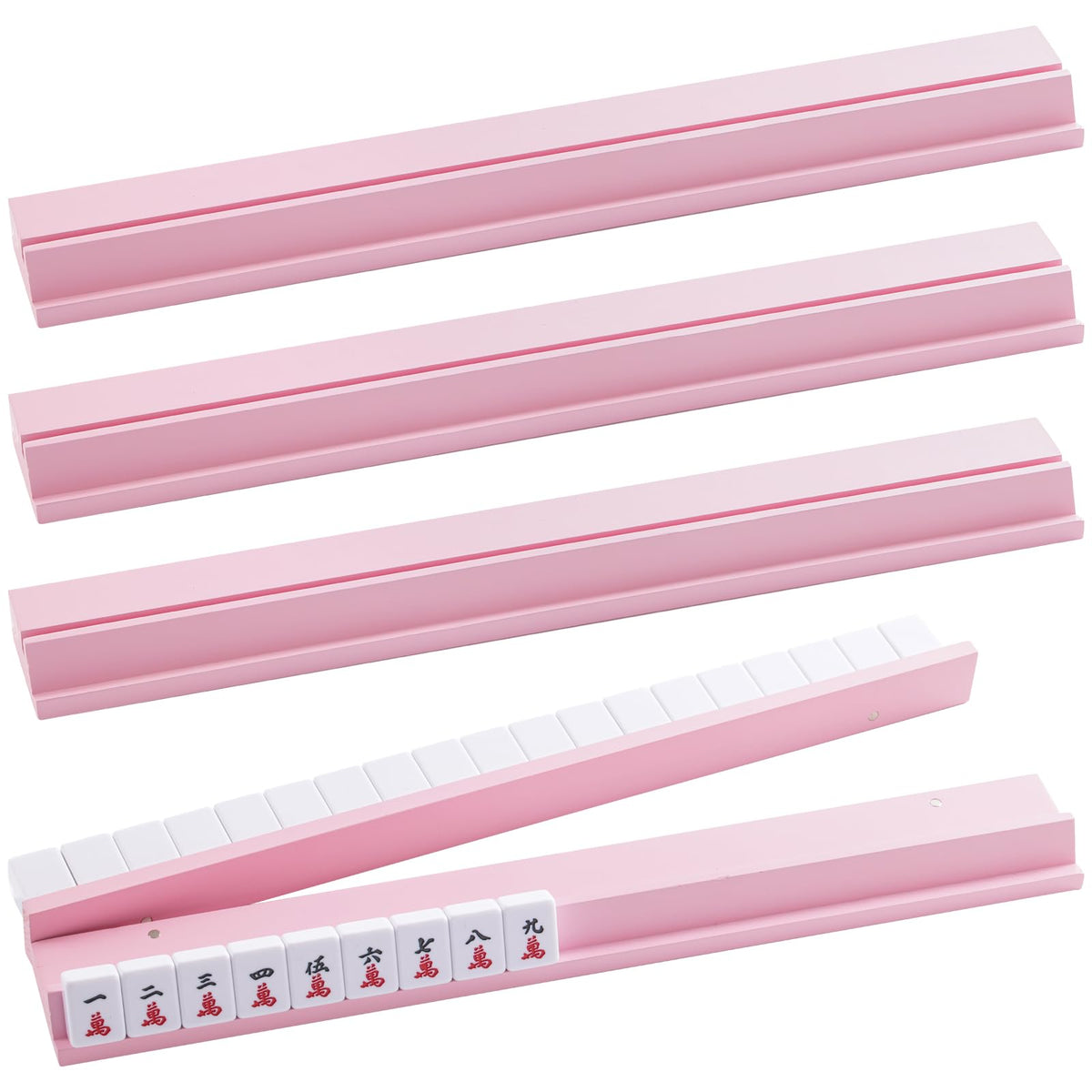 Magic Sewing Machine mahjong rack four-piece set for organized gameplay.