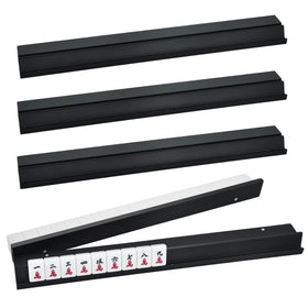 Magic Sewing Machine mahjong racks in natural wood finish for elegant game nights.