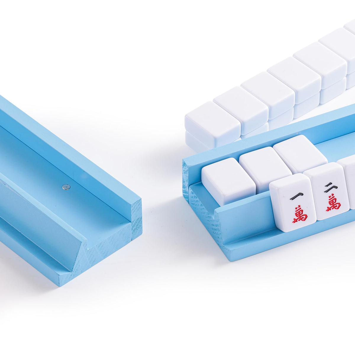 Magic Sewing Machine table game accessory helps organize tiles at home, clubs, or travel