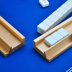 Compact tile organizer shows arrangement and portability for game nights.