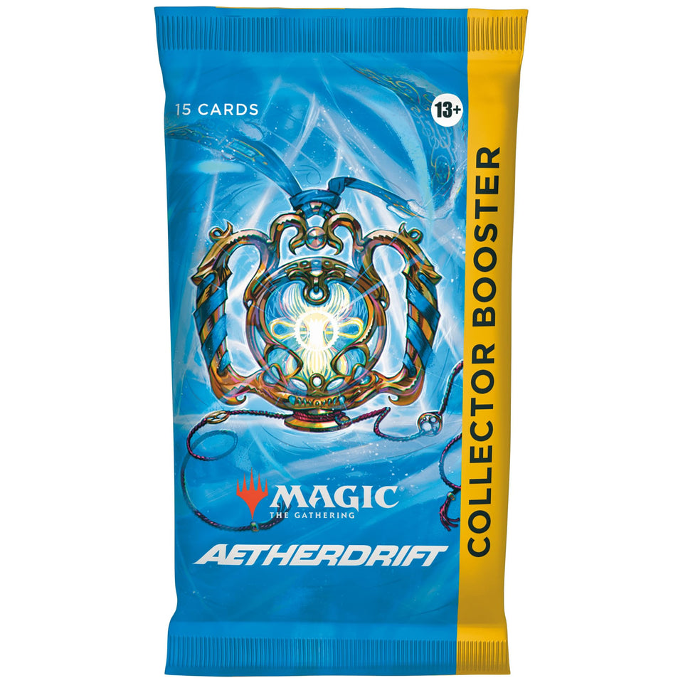 Magic: The Gathering Aetherdrift Collector Booster pack with premium cards and foils for collectors.