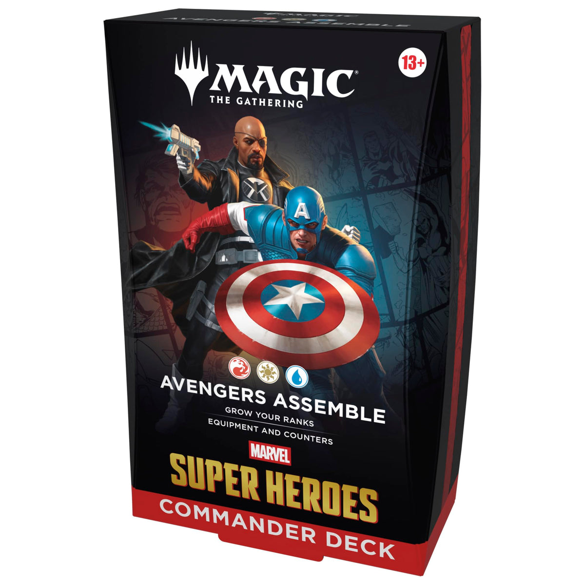 Magic: The Gathering Avengers Assemble foil borderless commander card for epic multiplayer battles