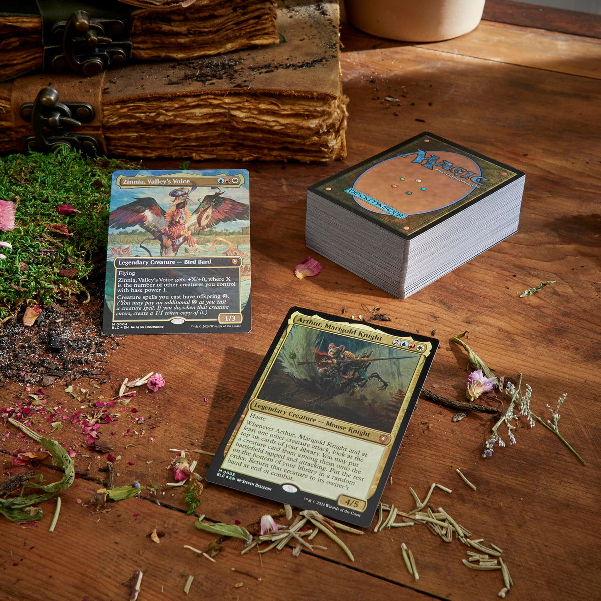 Magic: The Gathering Bloomburrow collector booster sample pack with rare card glimpse