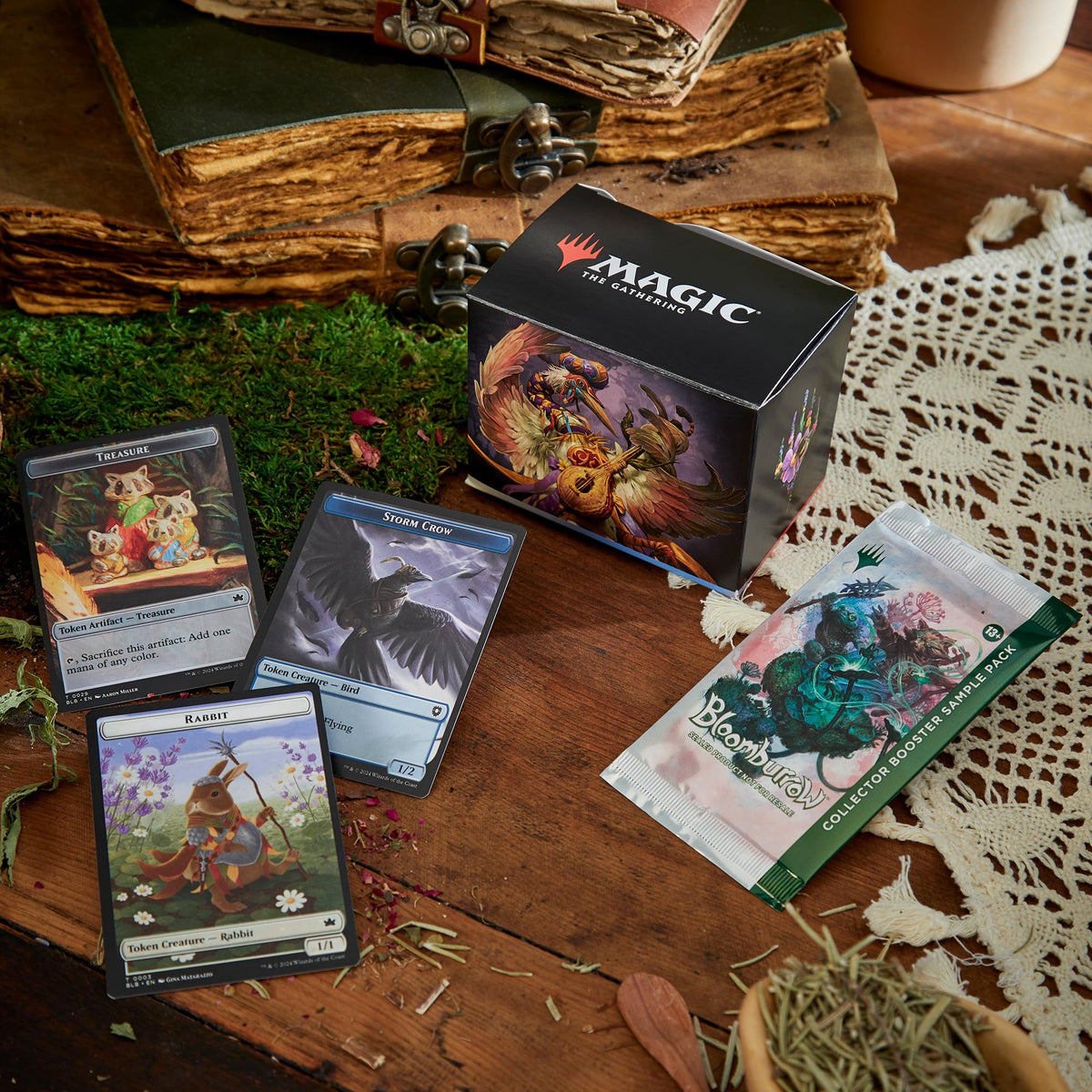 Magic: The Gathering Bloomburrow strategy insert and reference card for quick rules