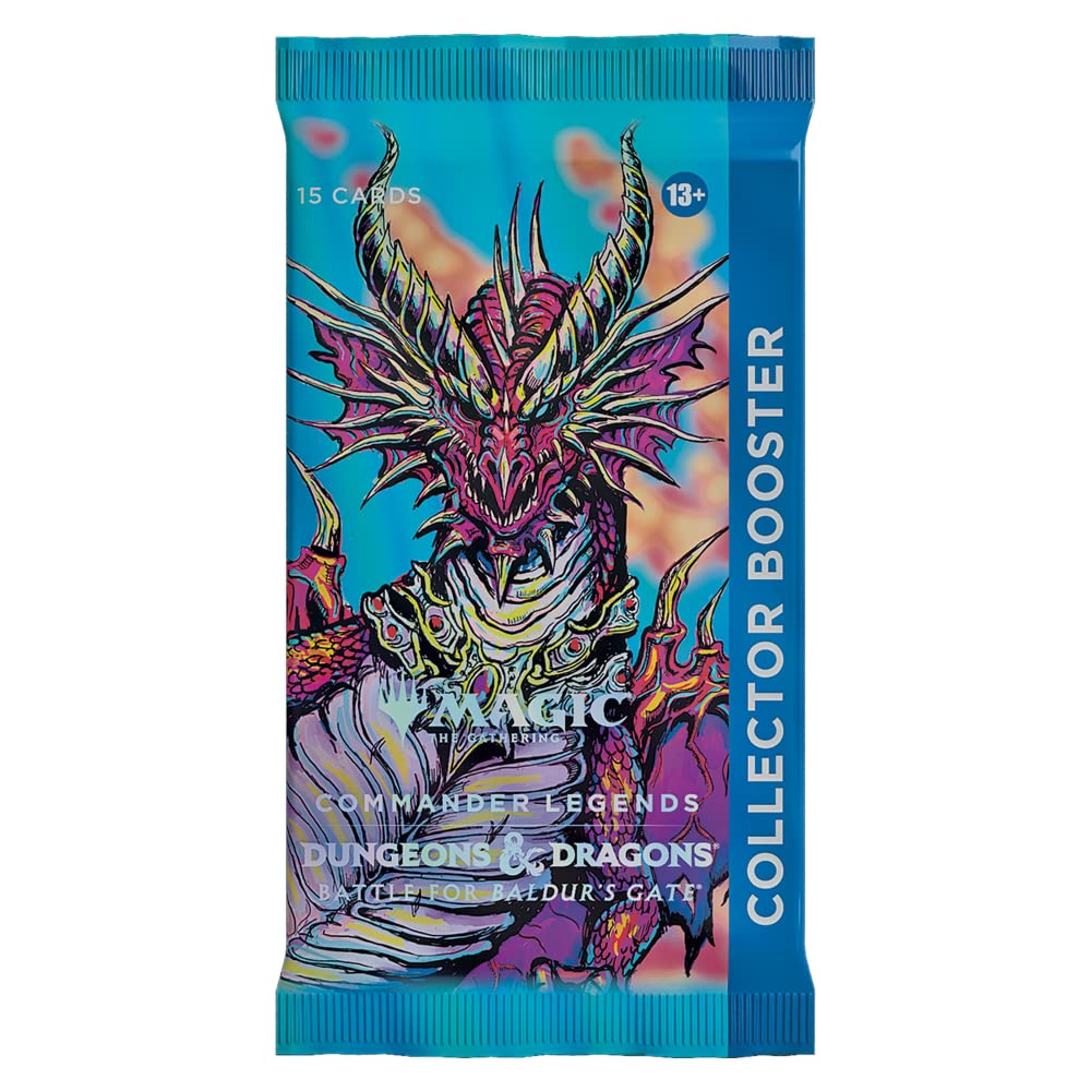 Magic: The Gathering Commander Legends Baldur's Gate booster pack with 15 cards and a foil token