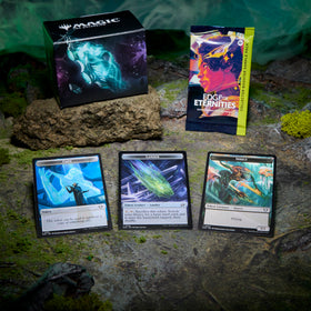Magic: The Gathering World Shaper tokens and counters ready for setup.