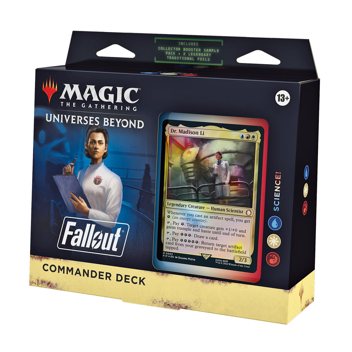 Magic: The Gathering Fallout Science! deck cover art evokes post-apocalyptic themes for immersive play.