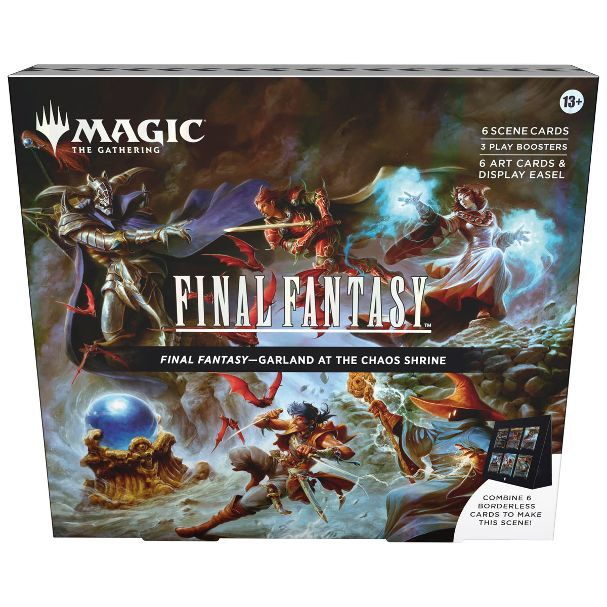Magic: The Gathering Final Fantasy Scene Box shows Garland at Chaos Shrine, ideal for display and deck-building.