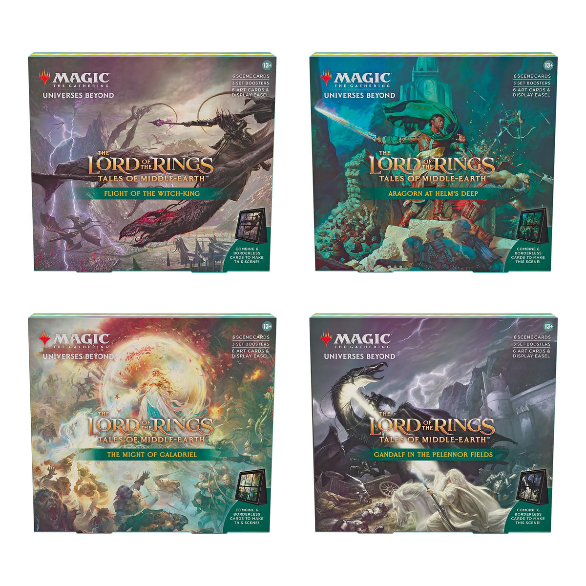 Magic: The Gathering Aragorn Helms Deep scene box artwork ready for display and collection