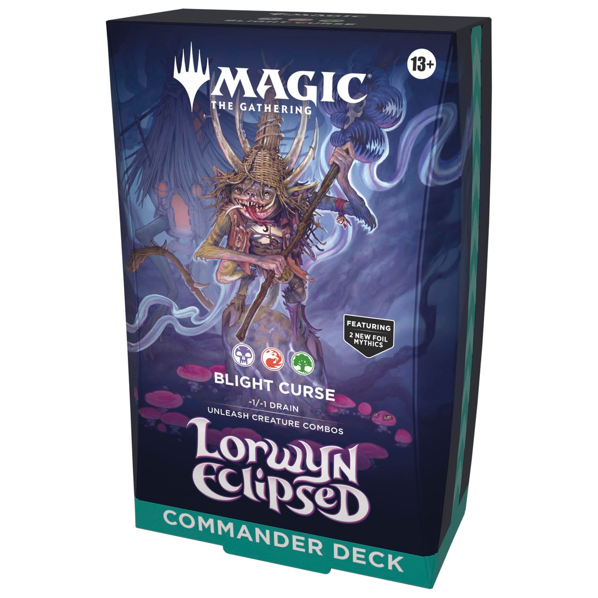 Magic: The Gathering Lorwyn Eclipsed deck box with Blight Curse, ideal for organized sessions.
